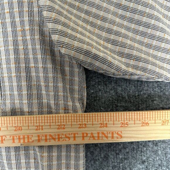 Columbia Shirt Mens Large Tan Plaid Short Sleeve Button Up Pocket Seersucker - Picture 6 of 7